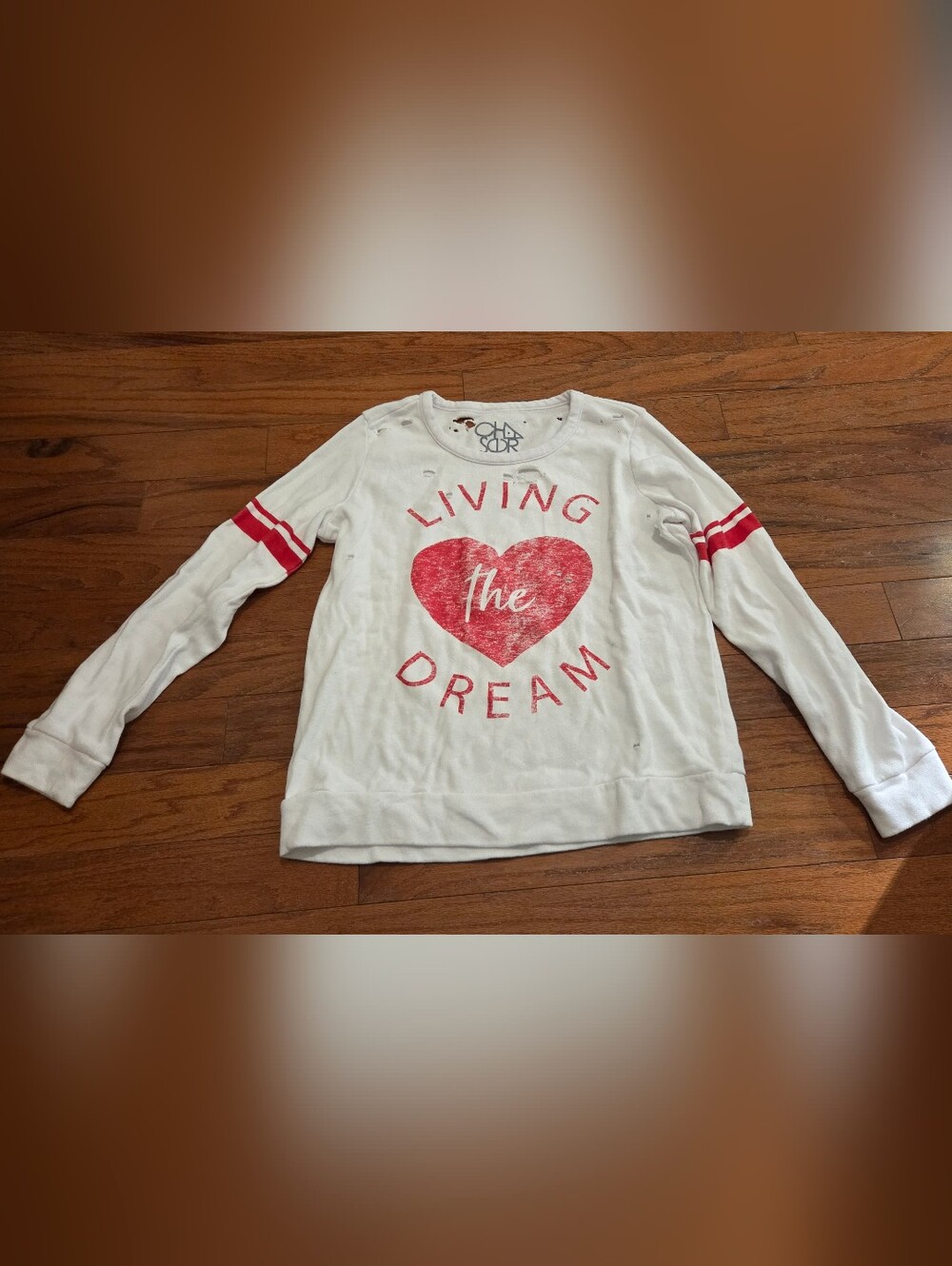 Chaser Size Medium Living The Dream Distressed Sweater